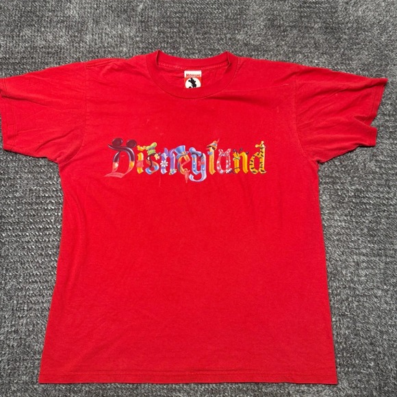 Disney Other - Vintage Disney Disneyland T-Shirt L Mens Mickey Inc Red Character Spellout